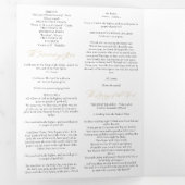 Programme Trois Volets Elégante Masse Mariage Catholique Or (Intérieur en premier)