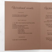 Programme Trois Volets Elégante Mocha Mousse simple avec Mariage Monogram (Intérieur en premier)