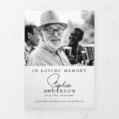 Programme Trois Volets En mémoire d'amour moderne minimal funérailles de  (Page de couverture)