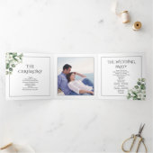 Programme Trois Volets Eycalyptus et fleurs blanches mariage à fleurs (Intérieur)