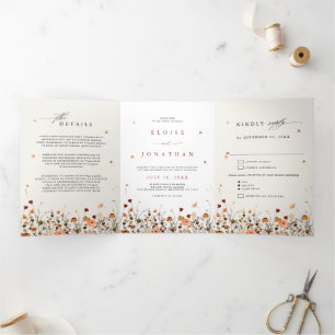 Programme Trois Volets Fleur sauvage d'automne Jardin Botanique Boho chic