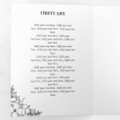 Programme Trois Volets Fleurs blanches élégantes Photo Funérailles (Intérieur en premier)