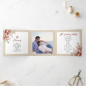 Programme Trois Volets Fleurs d'aquarelle en terre cuite photo mariage (Intérieur)