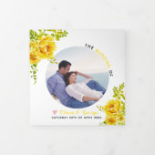 Programme Trois Volets Fleurs d'aquarelle jaune feuilles verts, photo (Protection)