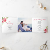 Programme Trois Volets Fleurs d'aquarelle rose, feuilles verts sauge, pho (Intérieur)