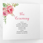 Programme Trois Volets Fleurs d'aquarelle rose, feuilles verts sauge, pho (Intérieur en premier)