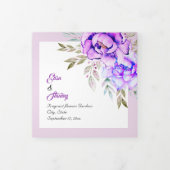 Programme Trois Volets Fleurs d'aquarelle violet lilas photo mariage (Protection)