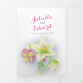 Programme Trois Volets Fleurs de hellébore de printemps à l'aquarelle mar (Page de couverture)