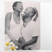 Programme Trois Volets Fleurs Frangipani or blanc mariage (Intérieur en premier)