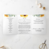 Programme Trois Volets Funérailles du Mémorial Floral de Tournesol (Intérieur)