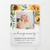 Programme Trois Volets Funérailles du Mémorial Floral de Tournesol (Page de couverture)