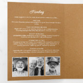 Programme Trois Volets Funérailles/Mémorial Faux Kraft Photo Collage (Intérieur en premier)