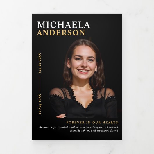 Programme Trois Volets Funérailles modernes / Mémorial / Célébration de l (Page de couverture)