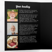 Programme Trois Volets Funérailles multiphotos/Mémorial/Célébration de la (Intérieur en premier)