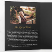 Programme Trois Volets Funérailles photo de couronne jaune (Intérieur en premier)