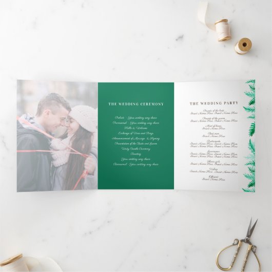 Programme Trois Volets Hiver à feuillage persistant pin vert photo hiver (Intérieur)