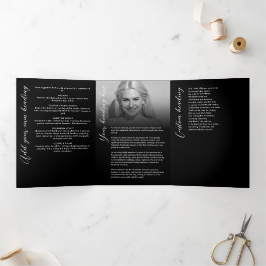 Programme Trois Volets In Love Memory Script Photo Collage Funérailles (Intérieur)