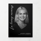 Programme Trois Volets In Love Memory Script Photo Collage Funérailles (Page de couverture)