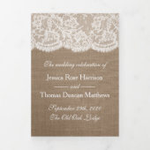 Programme Trois Volets La collection de Mariages Burlap & Lace (Page de couverture)