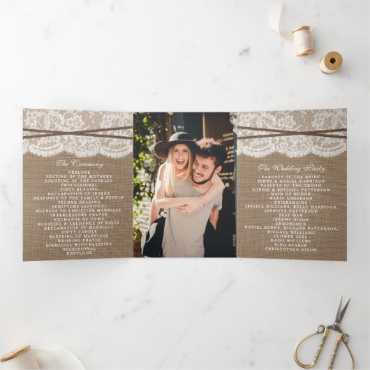 Programme Trois Volets La collection Rustique de Mariages d'Ancres nautiq (Intérieur)