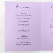 Programme Trois Volets Lavender Purple Rose Wedding Programs (Intérieur en premier)