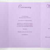 Programme Trois Volets Lavender Purple Rose Wedding Programs (Intérieur au milieu)