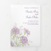 Programme Trois Volets Lavender Purple Rose Wedding Programs (Page de couverture)
