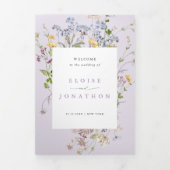 Programme Trois Volets Lavender Spring Wildflower Garden Wedding Invite   (Page de couverture)