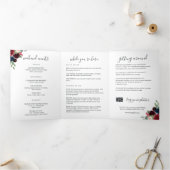 Programme Trois Volets Lettre d'accueil et itéraire du Mariage en fleurs (Intérieur)