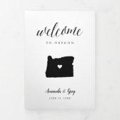 Programme Trois Volets Lettre de bienvenue du Mariage de l'Oregon et itin (Page de couverture)