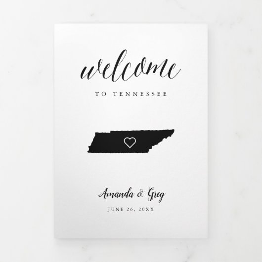 Programme Trois Volets Lettre de bienvenue du Mariage du Tennessee et iti (Page de couverture)