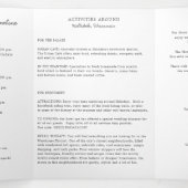 Programme Trois Volets Lettre de bienvenue du Mariage du Wisconsin et iti (Intérieur au milieu)