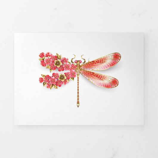 Programme Trois Volets libellule de fleurs avec sakura de bijoux (Page de couverture)