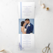 Programme Trois Volets ligne d'art bleu tropical botanique mariage (Intérieur)