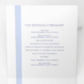 Programme Trois Volets ligne d'art bleu tropical botanique mariage (Intérieur en premier)