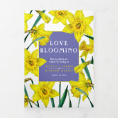 Programme Trois Volets Mariage blanc jonquille jaune printemps (Page de couverture)