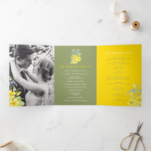 Programme Trois Volets Mariage blanc vert blanc pâle (Intérieur)