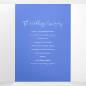 Programme Trois Volets mariage botanique bleu fleur sauvage jaune (Intérieur au milieu)