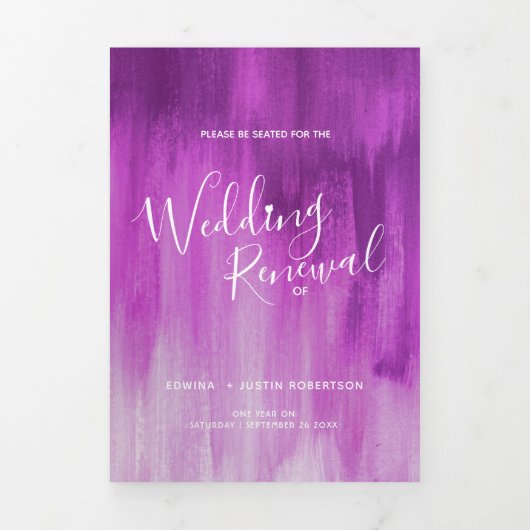 Programme Trois Volets Mariage cérémonie de renouvellement moderne art ab (Page de couverture)