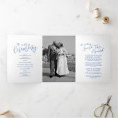 Programme Trois Volets Mariage cérémonie de renouvellement saphir bleu ab (Intérieur)