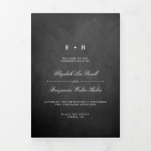 Programme Trois Volets Mariage Chalkboard (Page de couverture)