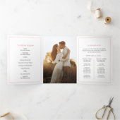 Programme Trois Volets Mariage d'aquarelle de fleur de lièvre orange (Intérieur)