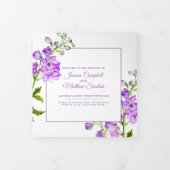 Programme Trois Volets Mariage d'aquarelle de fleurs de delphinium violet (Protection)