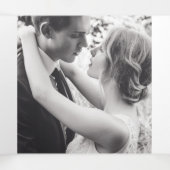 Programme Trois Volets Mariage d'aquarelle de fleurs roses (Intérieur au milieu)