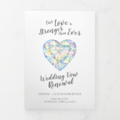 Programme Trois Volets Mariage d'aquarelle diamant renouvellement de la v (Page de couverture)
