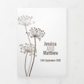 Programme Trois Volets Mariage de automne marron de fleurs de persil de v (Page de couverture)