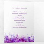 Programme Trois Volets Mariage de couronne d'aquarelle violet (Intérieur en premier)