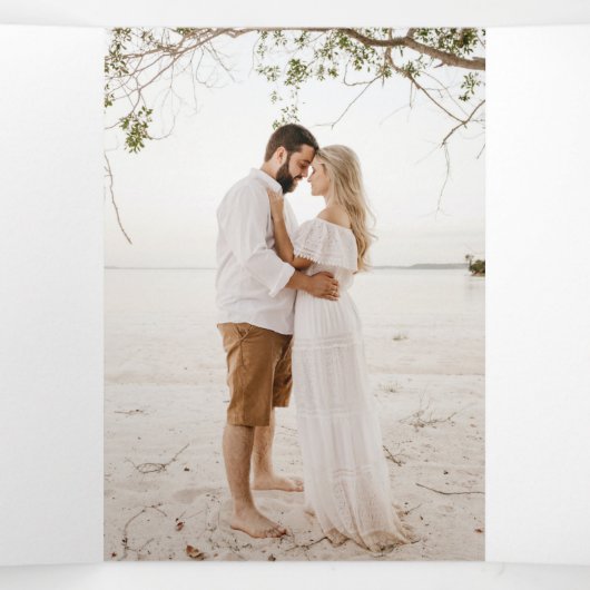 Programme Trois Volets Mariage de couronnes vert Sage (Intérieur au milieu)