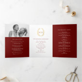 Programme Trois Volets Mariage de dédicace de couronnes de monogramme en  (Intérieur)