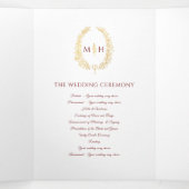 Programme Trois Volets Mariage de dédicace de couronnes de monogramme en  (Intérieur au milieu)